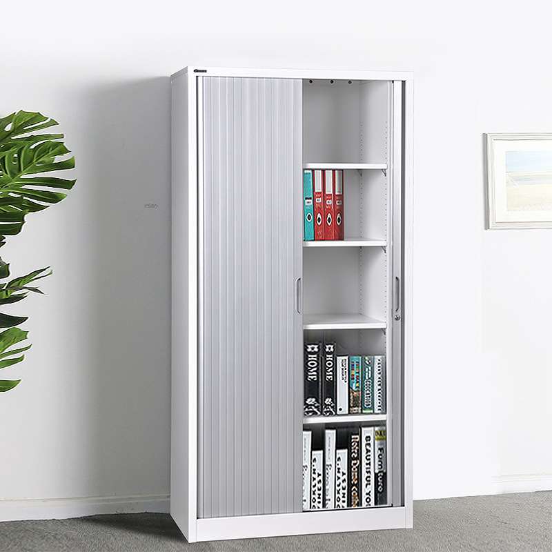 推拉卷门办公柜档案柜财务凭证资料柜收纳矮柜伸缩门柜子移动办公