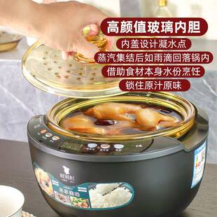 Revere电饭锅家用多功能大容量蒸煮炖焖只能预约玻璃内胆电饭锅