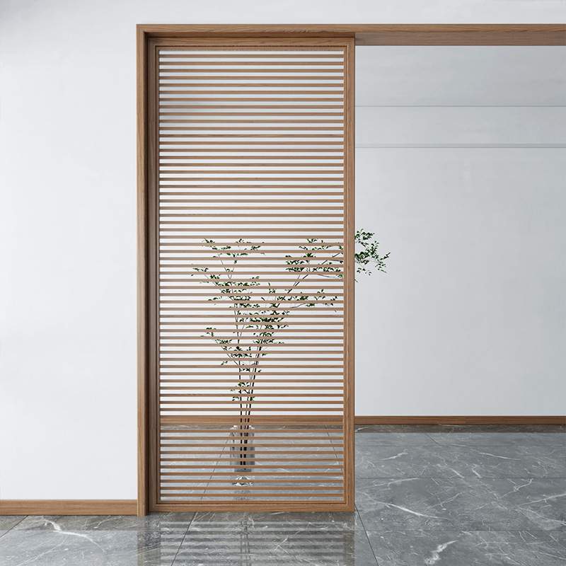 实木屏风新中式中式简约面板屏风隔断入户格栅门口木质座屏花格