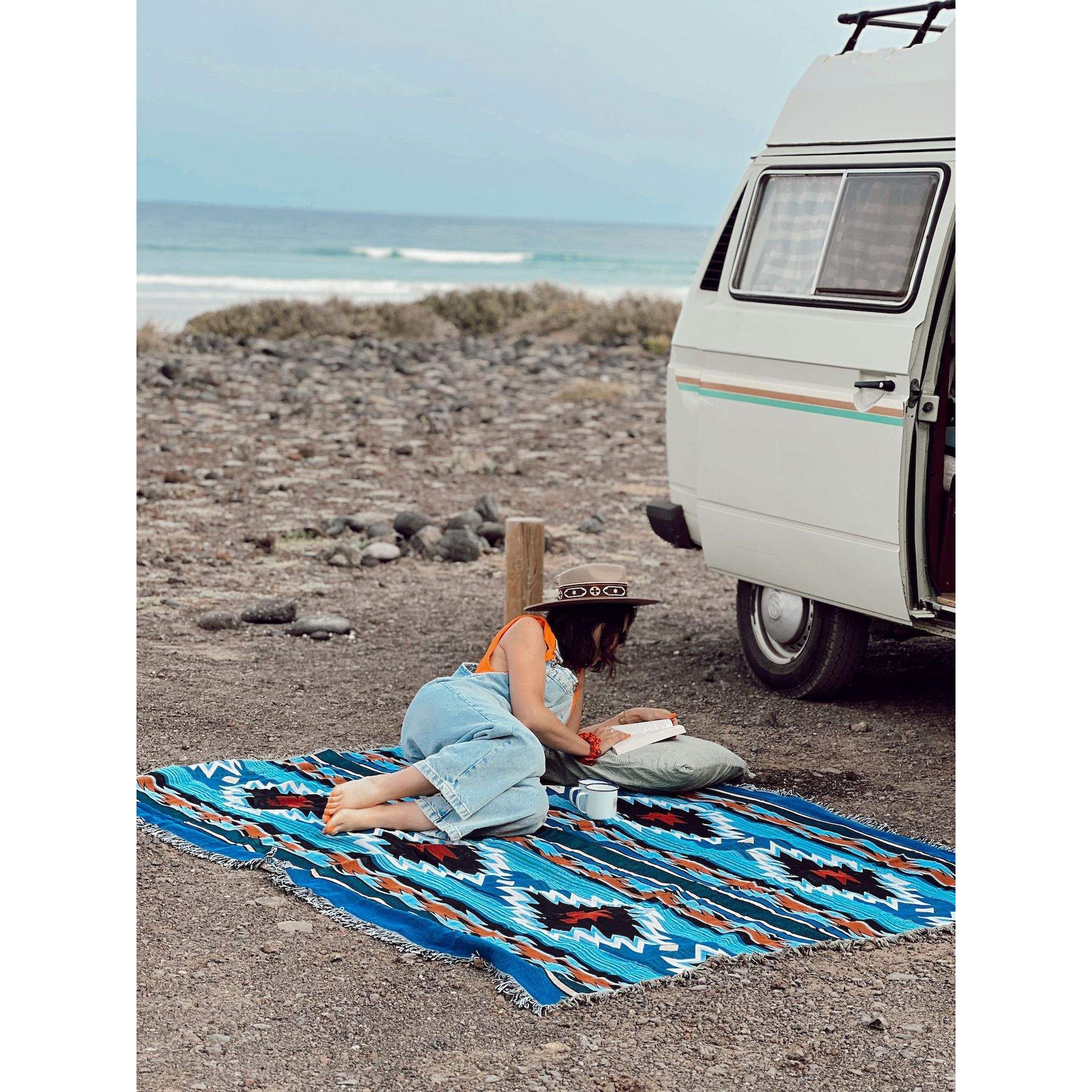 Boho Vanlife outdoor blanket large aztec Road Trip