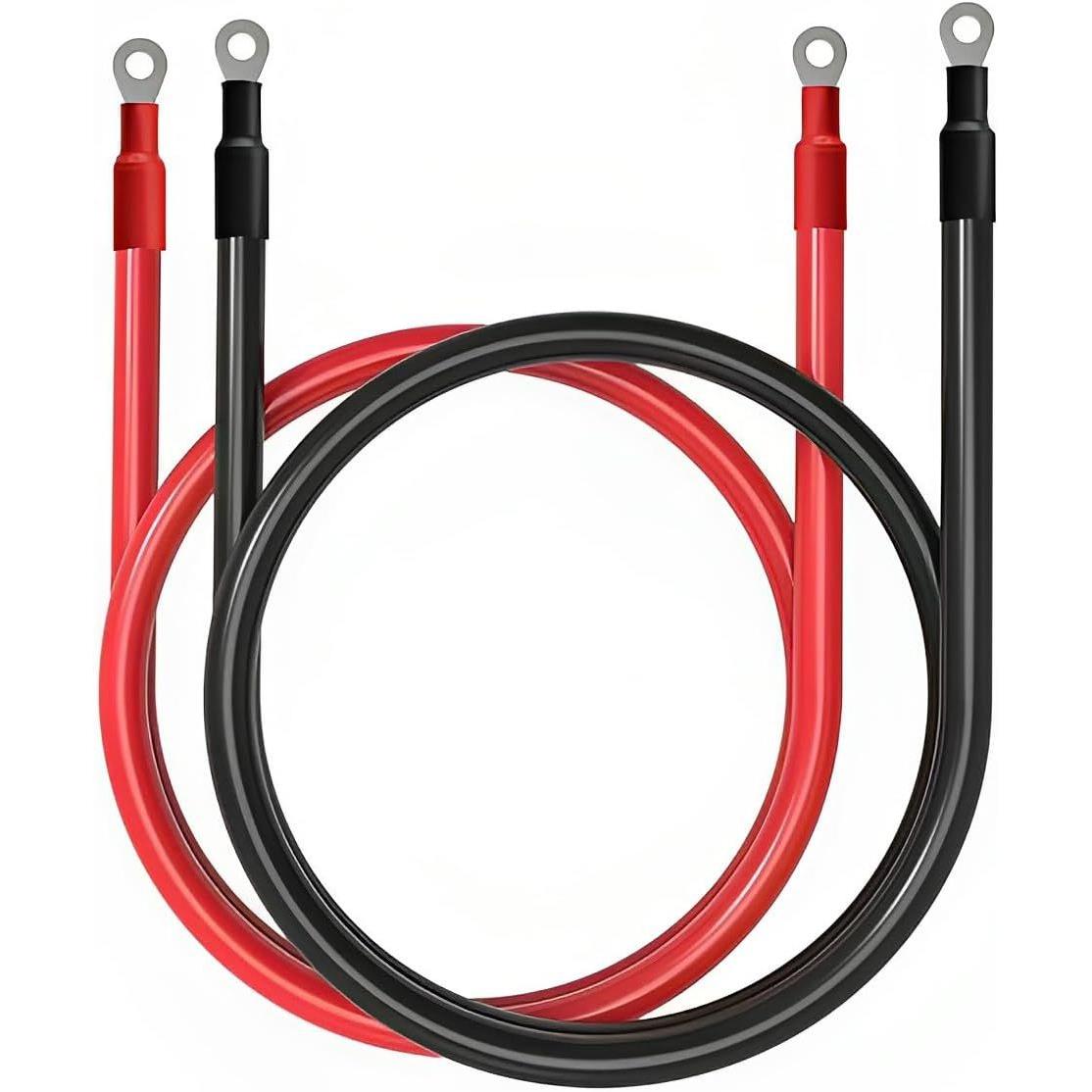 0AWG3英尺(约91.4厘米)高安培纯铜电池电缆,带5/16英寸(