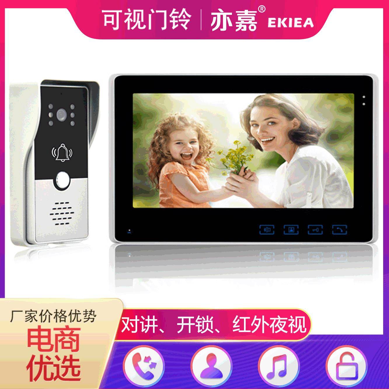 新款别墅10寸彩色有线可视对讲门铃楼宇门禁系统/VIGtech直销