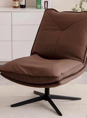 意式轻奢旋转单椅家用阳台客厅单人沙发椅躺椅可拆卸转椅