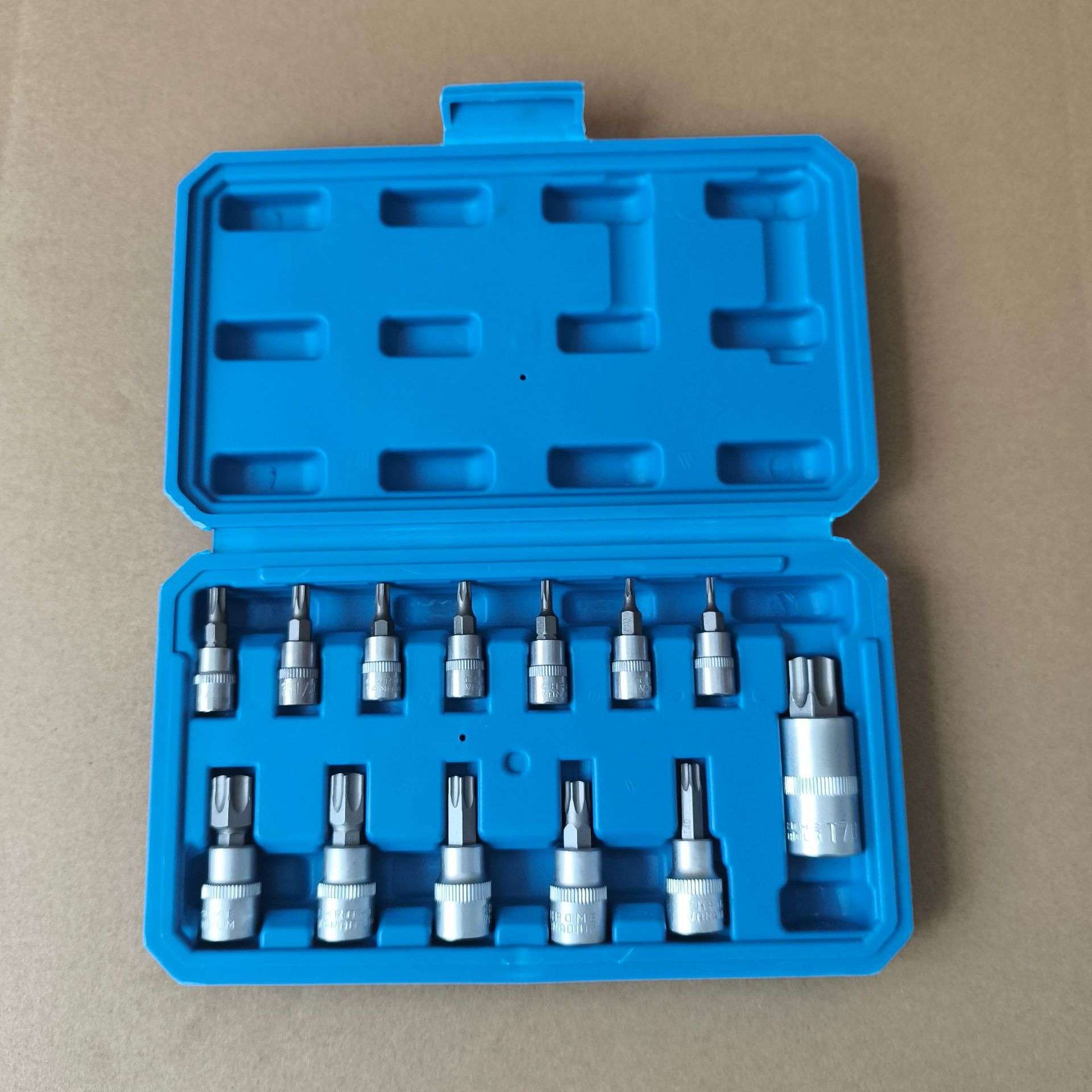 13PC压批套筒梅花钻头1/4 3/8 1/2旋具 T8-T7