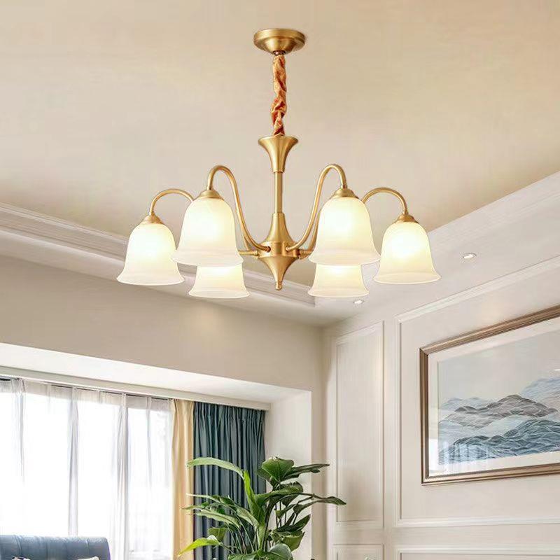 客厅吊灯美式全铜卧室灯主灯2023款现代简约轻奢餐厅灯主卧灯具