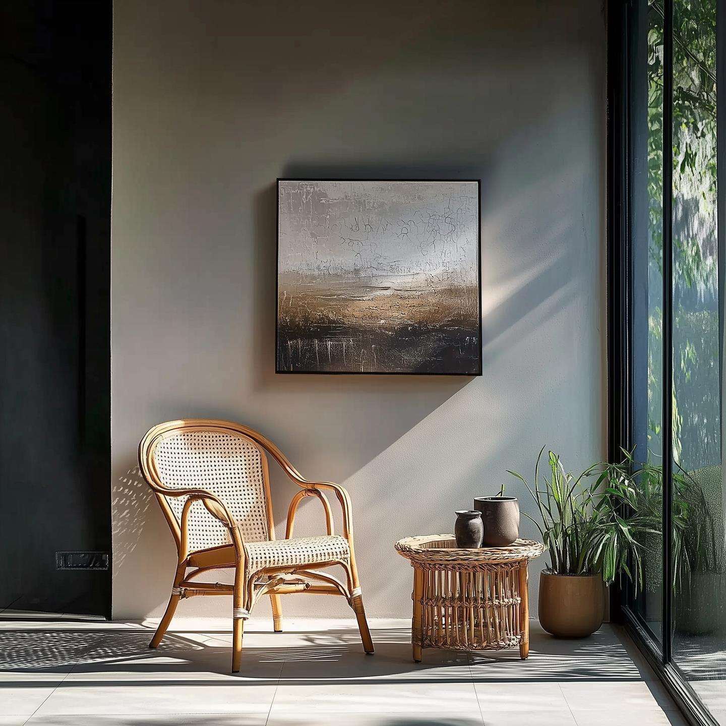 《时光印迹》酒店大堂挂画轻奢民宿装饰画赵无极油画意境抽象壁画