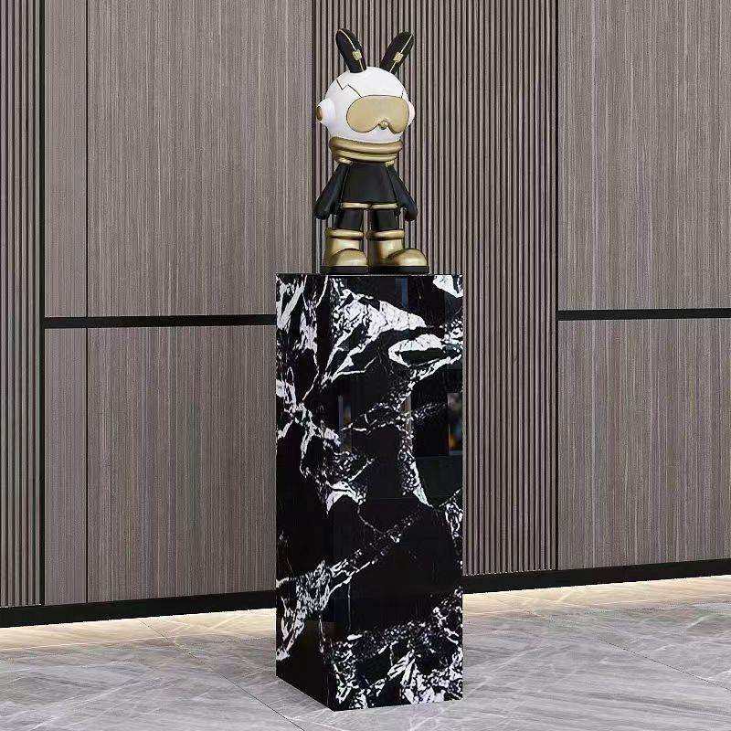 岩板花架轻奢客厅落地式电视旁酒店玄关置物架展示台摆件底座柱子