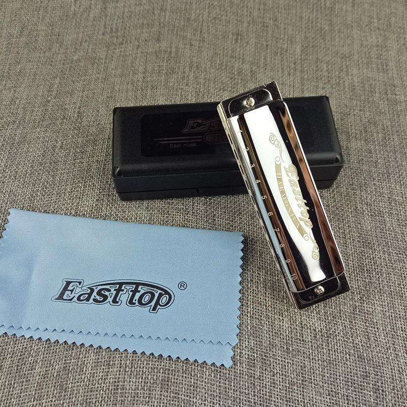 东方鼎East0孔布鲁斯口琴C调T008成年人十孔演奏口琴