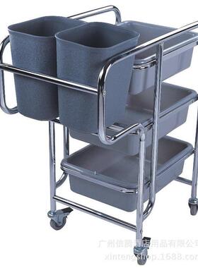 不锈钢收碗车收餐车餐盘收集车三层加厚手推清洁车白云AF08167