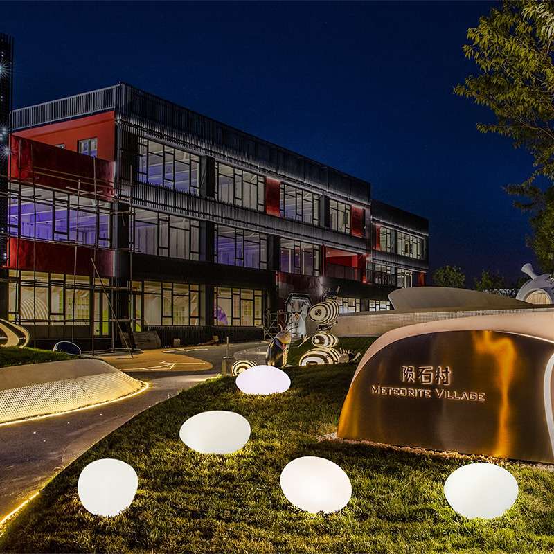鹅卵石灯别墅亮化太阳能灯草坪灯酒店露营商业美陈led装饰灯超亮