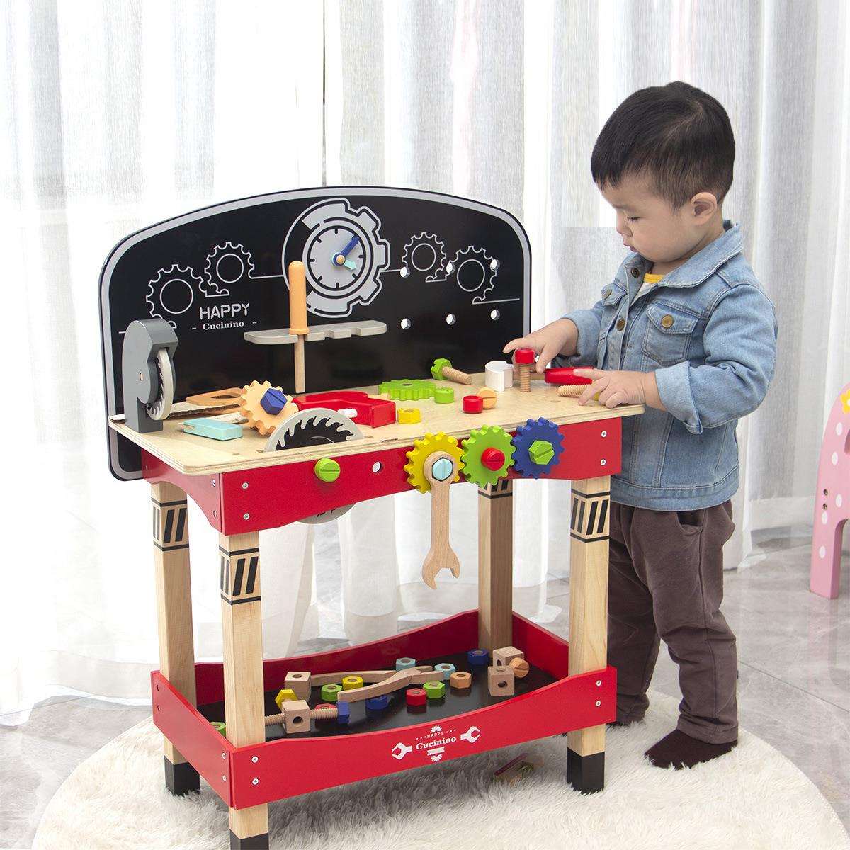 儿童仿真工作台玩具益智游戏幼儿动手拆装大号螺母组合工具玩具