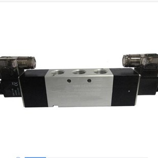 双头线圈 高品质三位五通控制气缸电磁阀4V430C 1I5 24V 220V