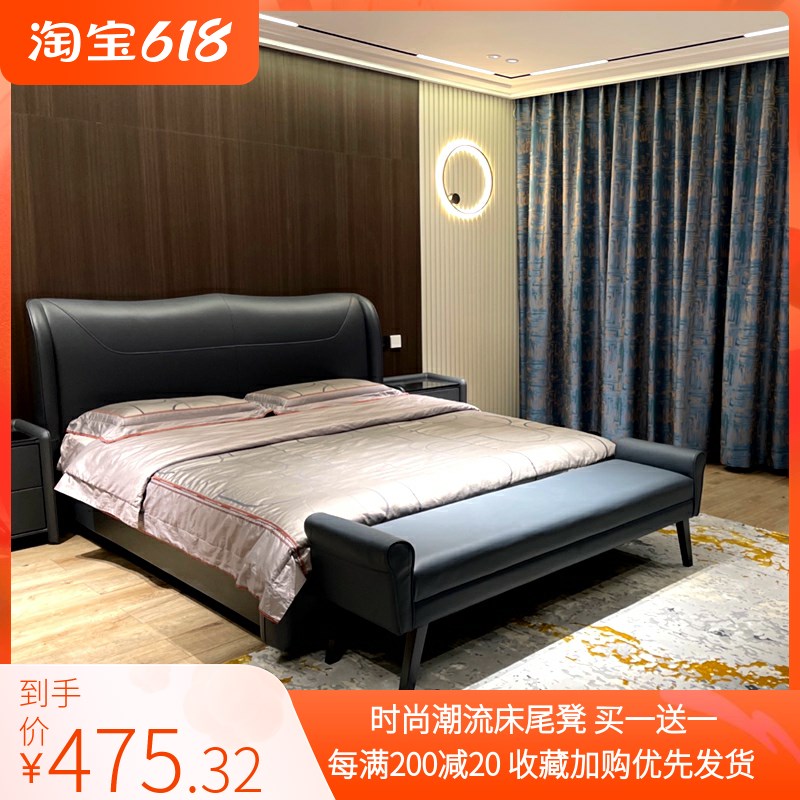 床尾凳轻奢高端卧室床边凳美式长凳床头凳子欧R式皮革凳实木沙发