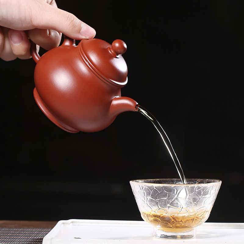 藏壶天下正宗原矿大红袍宜兴紫砂壶纯手工泡茶壶单人家用茶具潘壶