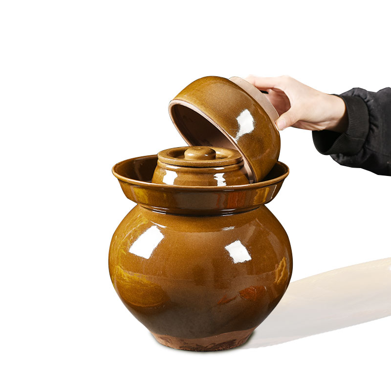 四川泡菜坛子密封带盖酸菜缸咸菜土陶小号家用陶瓷加厚老式腌菜罐