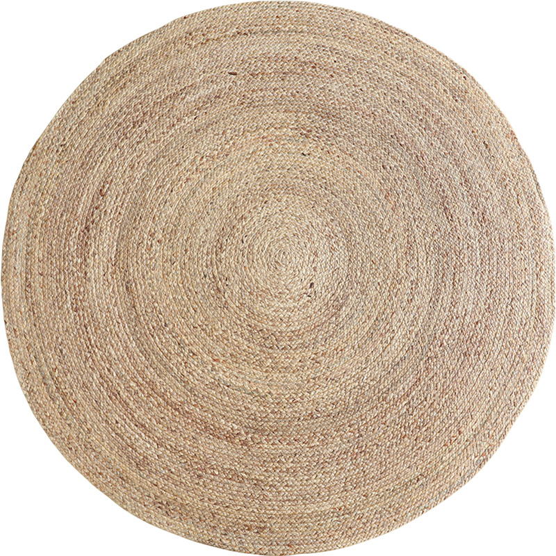 塞尚新品环保手工编织水芦苇地毯客厅茶几床边毯仿亚麻圆地垫定制