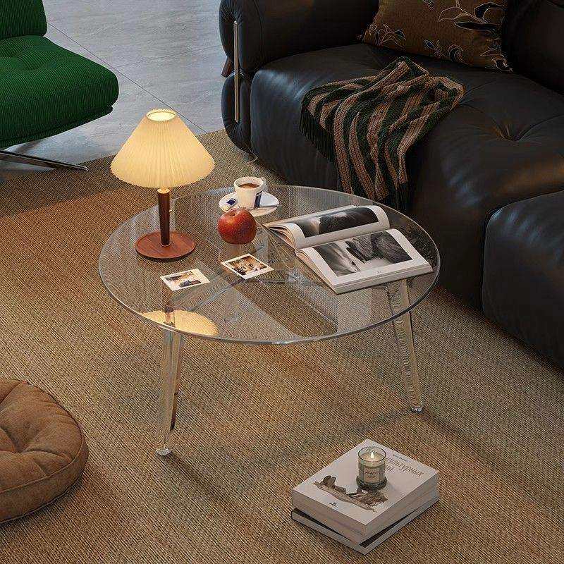 茶几小户型客厅家用简约圆形亚克力现代轻奢高级感茶桌茶台小桌子