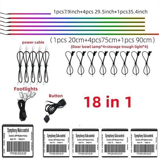 汽车氛围灯通用全车隐藏幻彩免破线APP双控制亚克力车内LED氛围灯