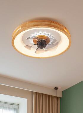 简约现代风扇吸顶灯卧室灯客厅灯电扇灯静音隐形一体北欧风格日式