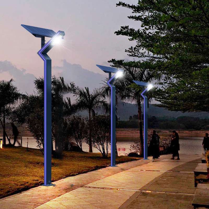 现代户外太阳能铝型材庭院灯3米方形景观灯柱公园小区照明LED路灯