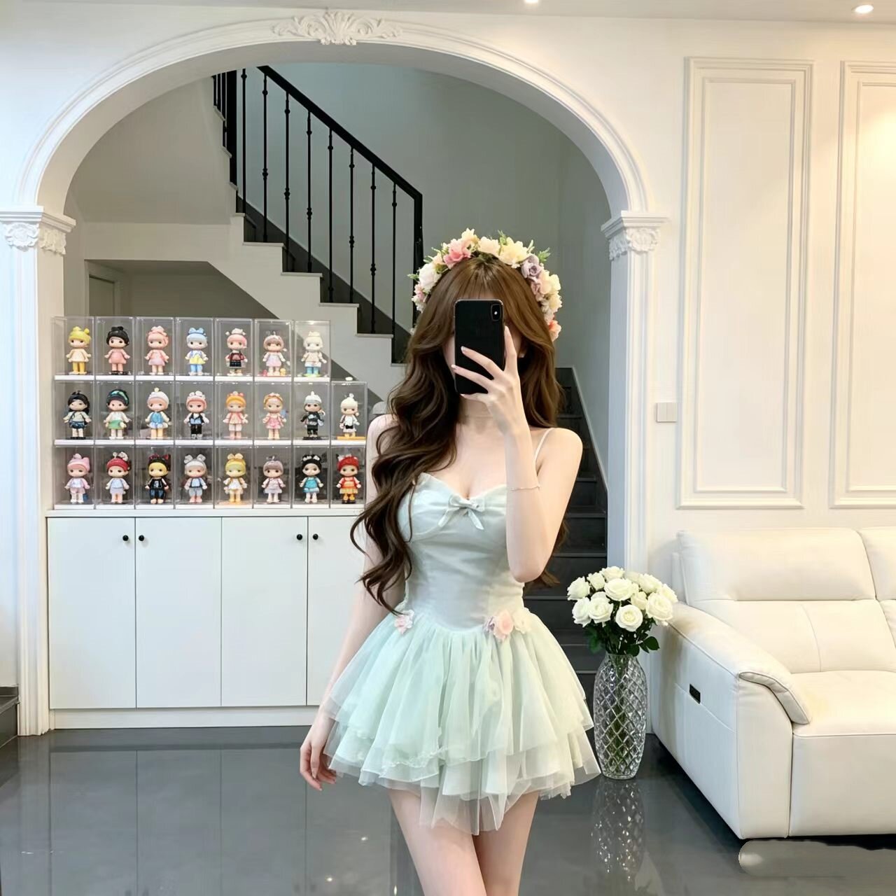 夏季公主网纱蓬蓬显瘦两件套