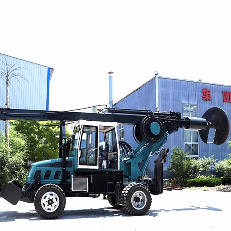 轮式旋挖打桩15米5G基站桩打桩机房屋地基打桩机轮式方杆旋挖钻机