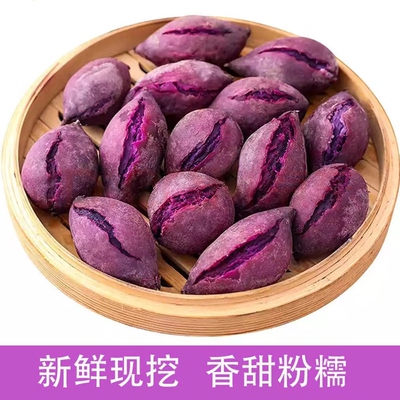 正宗越南小紫薯珍珠板栗紫薯新鲜粉糯甜紫红地瓜现挖沙地番薯