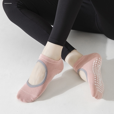 瑜伽袜子防滑女普拉提训练袜室内专用鞋夏季薄款运动袜跳绳袜黑色