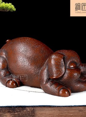铜匠仁紫铜梦猪白日梦想猪摆件铜十二生肖猪办公室开业装饰礼品