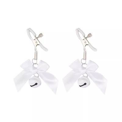 蝴蝶结铃铛夹子粉色黑色夹叮当夹子金属ru