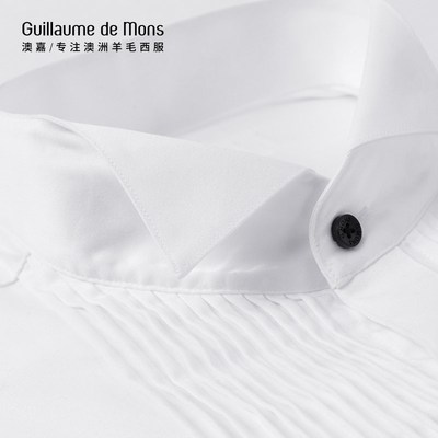 【澳嘉】礼服领衬衫男纯棉白色结婚礼宴会免烫寸衫塔士多领结衬衣