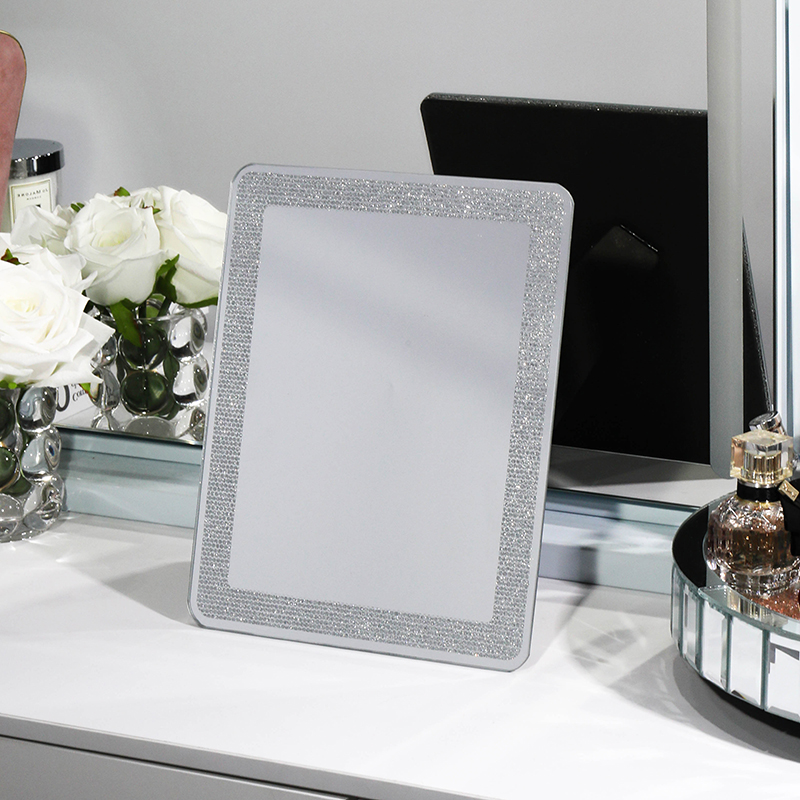 化妆镜折叠台式便携梳妆镜网红桌面高清镜子梳妆台美妆横竖两用款