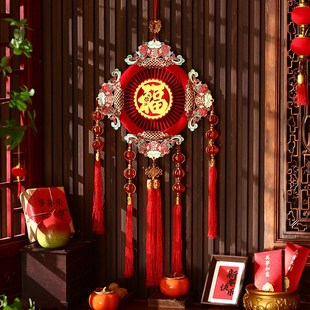 2025新年大号中国结挂件蛇年春节过年装饰客厅挂饰大门电动带灯