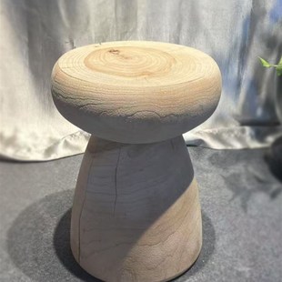 Sabi风格 樟木码 头树桩实木凳子根雕刻原木边桌木桩底座民宿Wabi