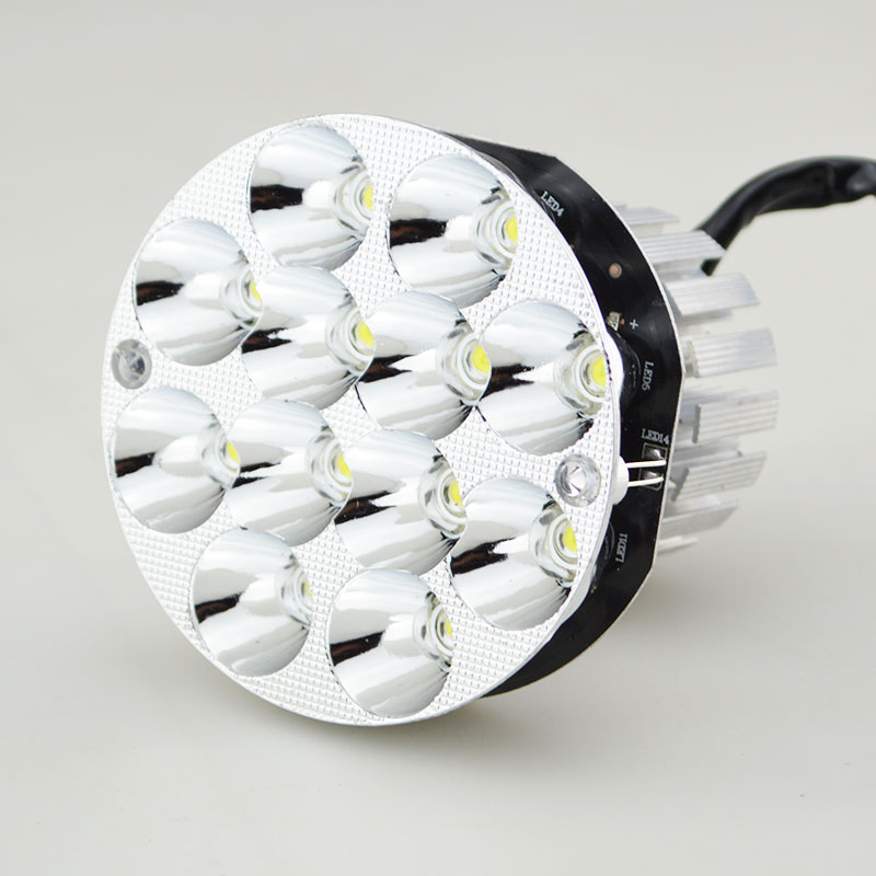 电动车灯踏板摩托车led前大灯12v80v内置超亮强光改装远近光射灯