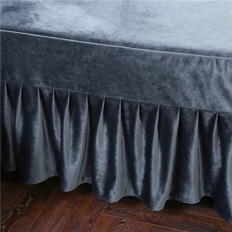 若比邻欧式美容床罩四件套 简约美式美容院床罩美体按摩床套紫色