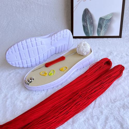 手工夏季勾鞋材料包 椰子鞋手工材料 手工牛筋底空心线材料包教程