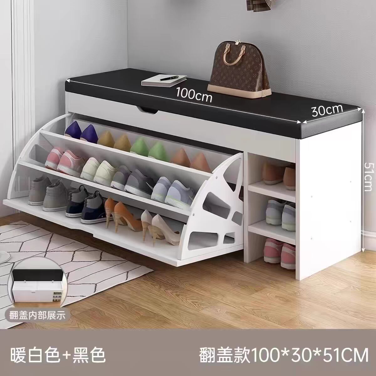 换鞋凳入户穿鞋家用翻斗鞋柜软包坐凳鞋架门口凳子穿鞋凳