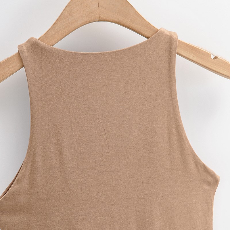 欧美修身窄肩背心连体衣女外穿显瘦内搭无袖上衣夏季吊带打底衫