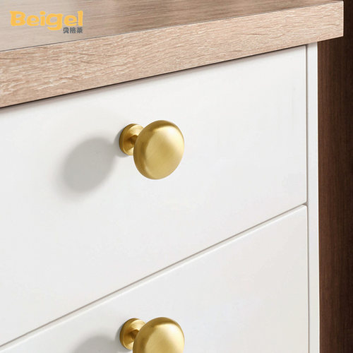 金色圆点柜门拉手实心纯铜轻奢法式衣橱门铜拉手抽屉柜子黄铜把手