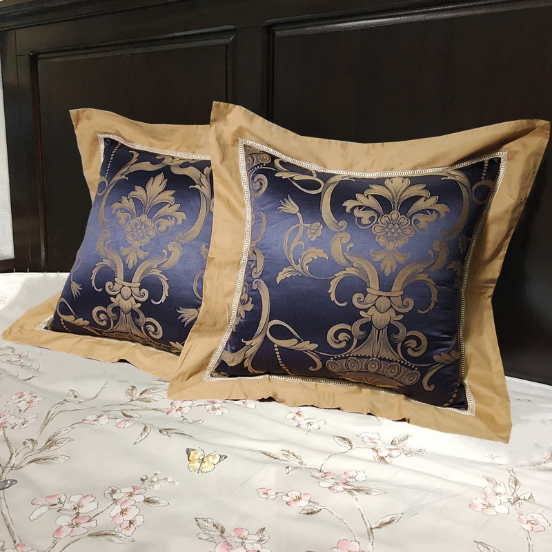 欧式靠垫套60x60全棉贡缎提花大抱枕套床上靠背床头靠枕套55x55