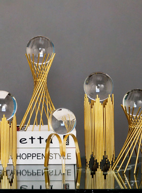 北欧创意玻璃水晶球摆件客厅电视柜办公室书桌酒柜工艺装饰品摆设