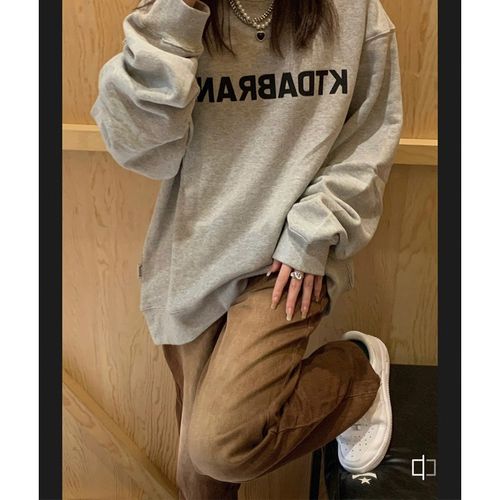 棕色直筒牛仔裤女春秋加绒大码胖mm高腰显瘦宽松梨形身材阔腿裤子