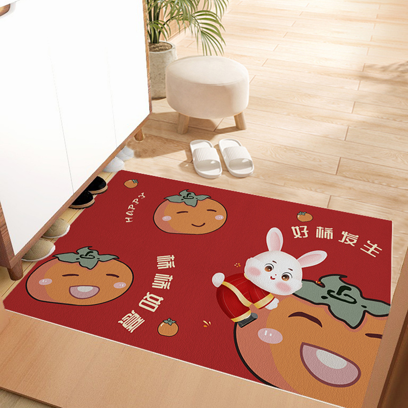 兔年皮革入户门地垫进门门垫家用玄关大门口脚垫pvc可擦免洗地毯