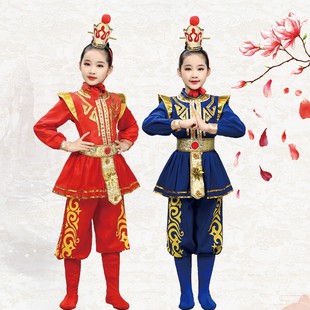 儿童花木兰演出服舞蹈戏曲表演服男女童古代士兵盔甲将军演出服装