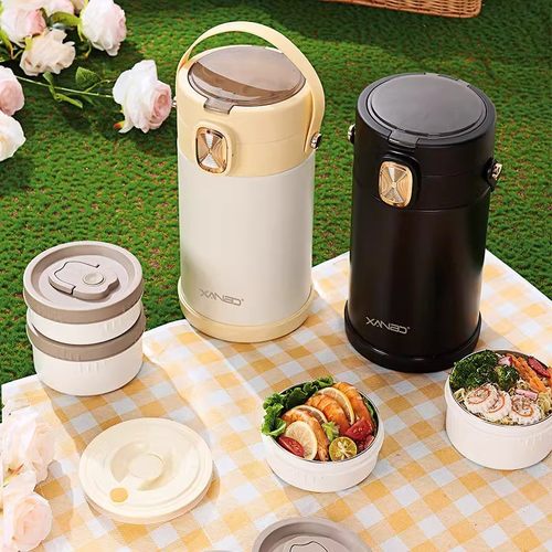 保温饭盒304不锈钢上班族大容量带饭提桶2025新款便携式装汤壶碗