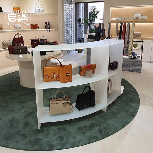 亚克力服装店磨砂陈列架展示柜摆放鞋包包架流水台展示柜台道具