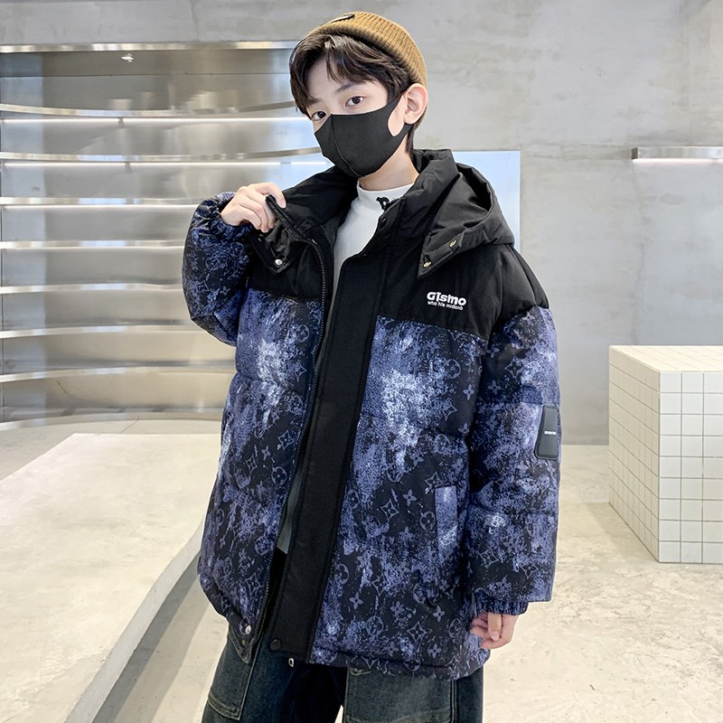 男大童冬款羽绒棉服加厚2024新款儿G童装冬季棉衣保暖男孩酷帅棉