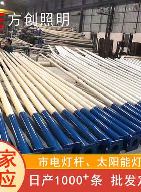 路灯杆户外led市电太阳能市政农村庭院照明双臂6米8米10m路灯灯杆