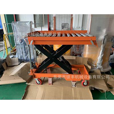厂家直销手动升降平台PTD1.5吨滚筒液压平台车滚筒模具平台车